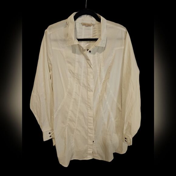 SOFT SURROUNDINGS White Cotton Blouse Top - Size 1X - Picture 1 of 7